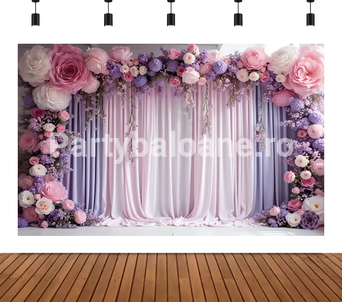 BACKGROUND TEXTIL PENTRU ARANJAMENT ARCADA CU FLORI - COD 551B