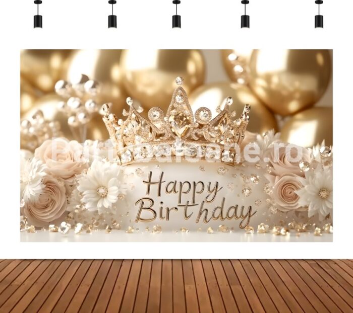 BACKGROUND TEXTIL PENTRU ARANJAMENT ARCADA - HAPPY BIRTHDAY COD 571B