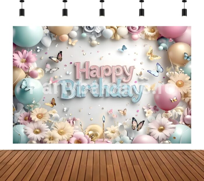 BACKGROUND TEXTIL PENTRU ARANJAMENT ARCADA - HAPPY BIRTHDAY COD 572B
