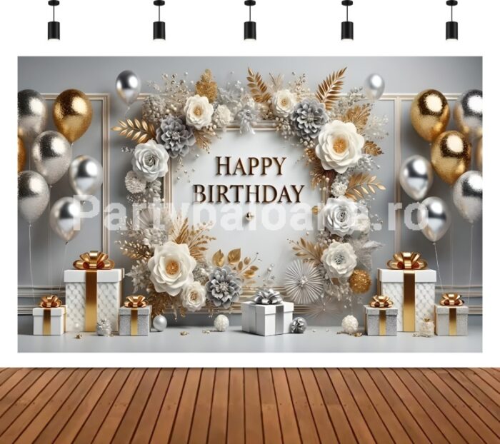 BACKGROUND TEXTIL PENTRU ARANJAMENT ARCADA - HAPPY BIRTHDAY COD 576B