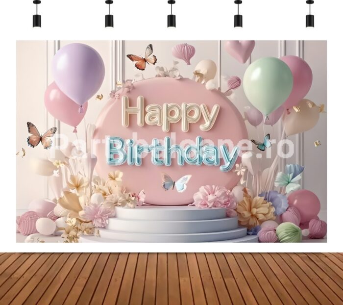 BACKGROUND TEXTIL PENTRU ARANJAMENT ARCADA - HAPPY BIRTHDAY COD 576B
