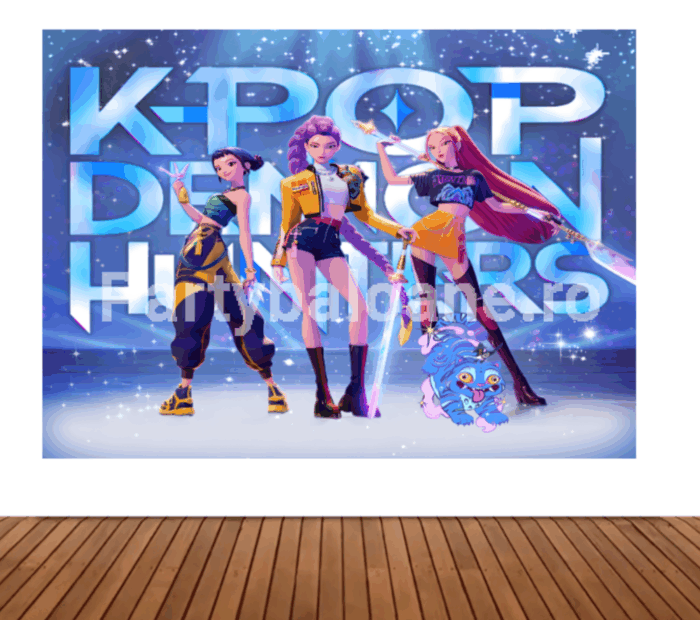 BACKGROUND TEXTIL PENTRU ARANJAMENT ARCADA K-POP DEMON HUNTERS