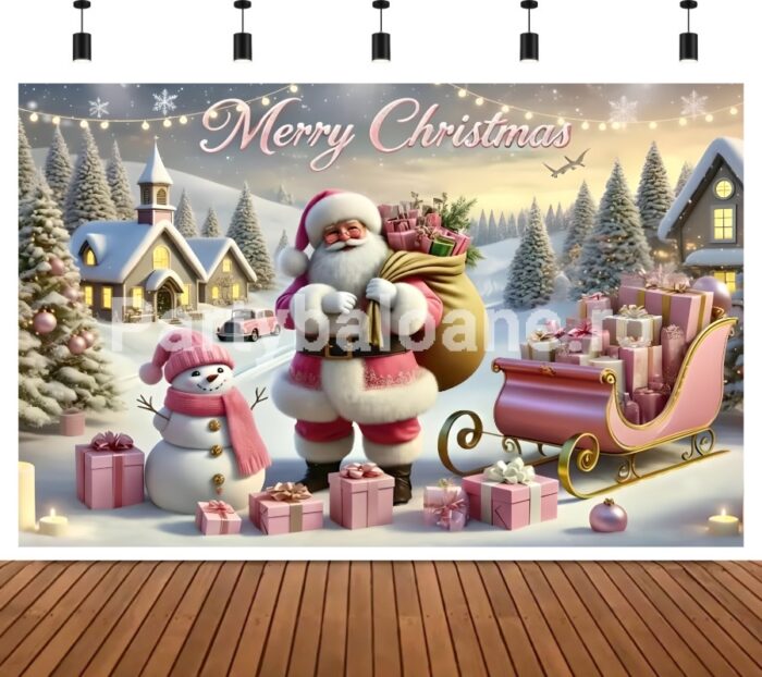 BACKGROUND TEXTIL PENTRU ARANJAMENT ARCADA - MOS CRACIUN COD 595B