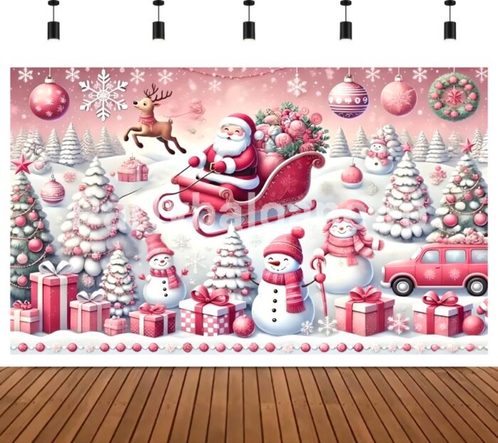 BACKGROUND TEXTIL PENTRU ARANJAMENT ARCADA - MOS CRACIUN COD 596B