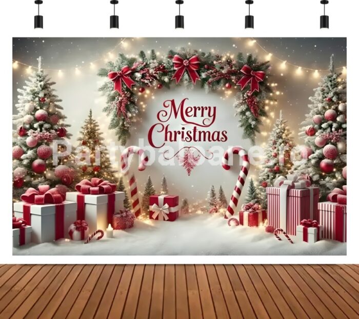 BACKGROUND TEXTIL PENTRU ARANJAMENT ARCADA - MOS CRACIUN COD 597B