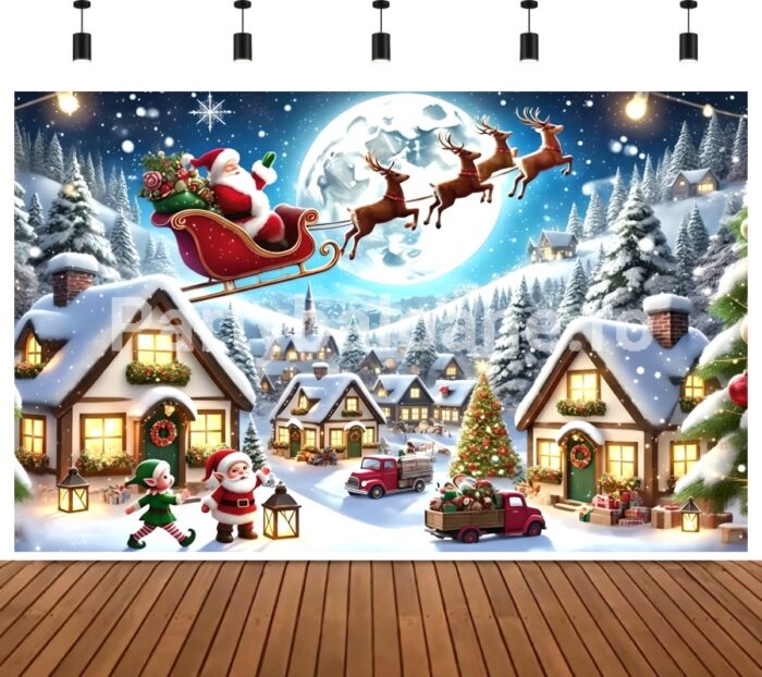 BACKGROUND TEXTIL PENTRU ARANJAMENT ARCADA - MOS CRACIUN COD 598B