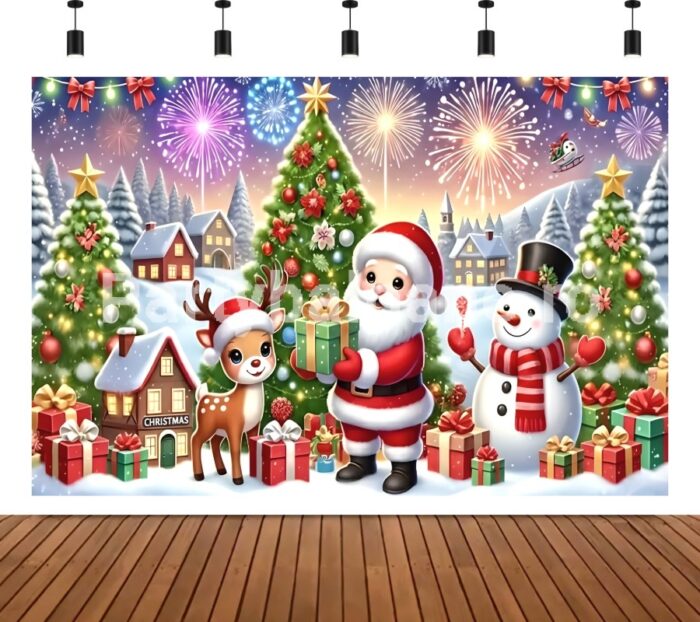 BACKGROUND TEXTIL PENTRU ARANJAMENT ARCADA - MOS CRACIUN COD 599B