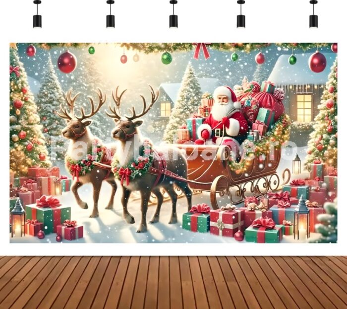 BACKGROUND TEXTIL PENTRU ARANJAMENT ARCADA - MOS CRACIUN COD 600B