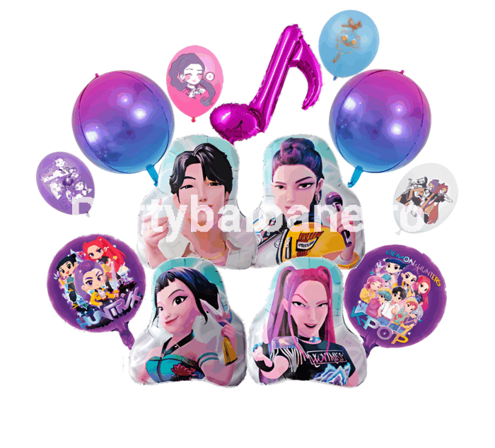 SET 13 BALOANE FOLIE TEMATICA MUZICA , K-POP DEMON HUNTERS