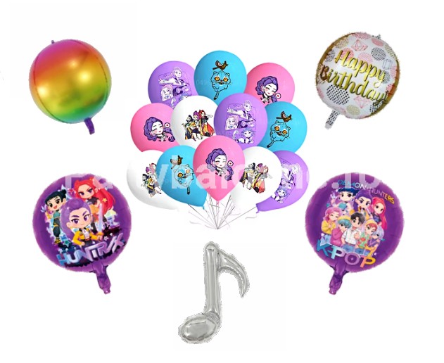 K-POP DEMON HUNTERS - SET 17 BALOANE FOLIE TEMATICA MUZICA