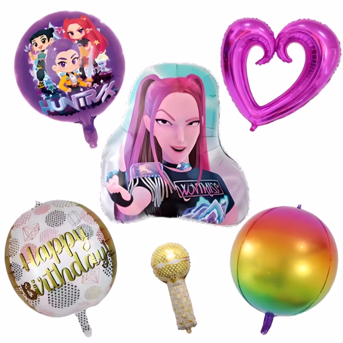 KPOP DEMON HUNTERS - SET 6 BALOANE FOLIE TEMATICA MUZICA ,  MODEL 1