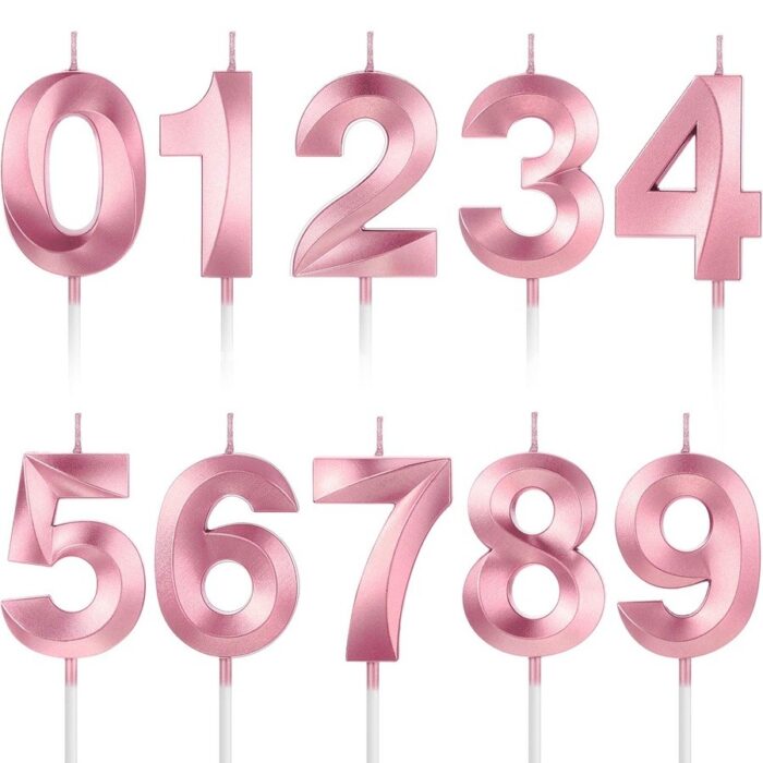 LUMANARI TORT 5 CM - CIFRELE 0-9 ROZ LILA CHROME