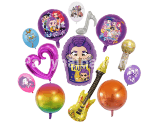 Set 13 Baloane Folie Si Latex Tematica Muzica , K-Pop Demon Hunters - Rumi