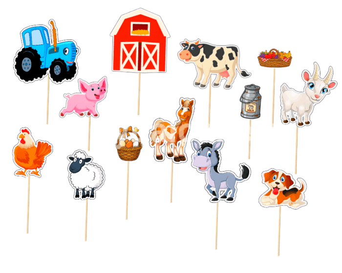 SET 13 TOPPERE PENTRU TORT FERMA - ANIMALE