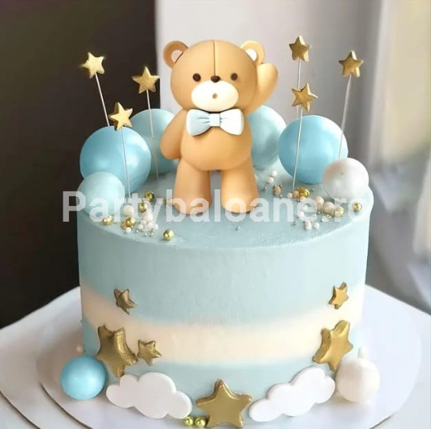 SET 16 DE TOPPERE 3D PENTRU TORT CU URS BLEU , BILE - TOP 144