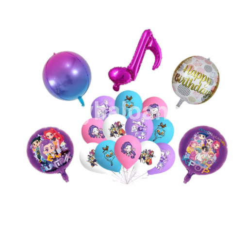 SET 5 BALOANE FOLIE TEMATICA MUZICA , K-POP DEMON HUNTERS M2