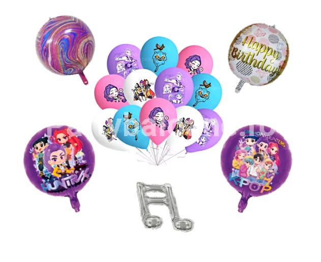 SET 17 BALOANE FOLIE TEMATICA MUZICA , KPOP DEMON HUNTERS
