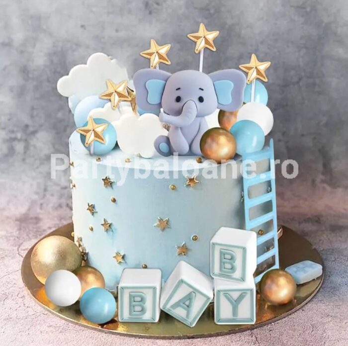 SET 26 DE TOPPERE 3D PENTRU TORT CU ELEFANT , BILE , CUBURI BABY , SCARA - TOP 152
