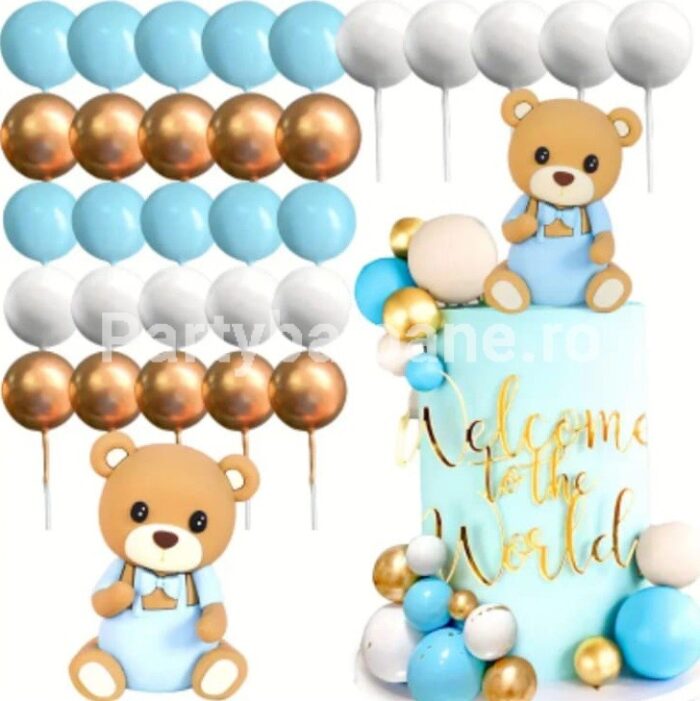 SET 31 DE TOPPERE 3D PENTRU TORT CU URS BLEU , BILE - TOP 151