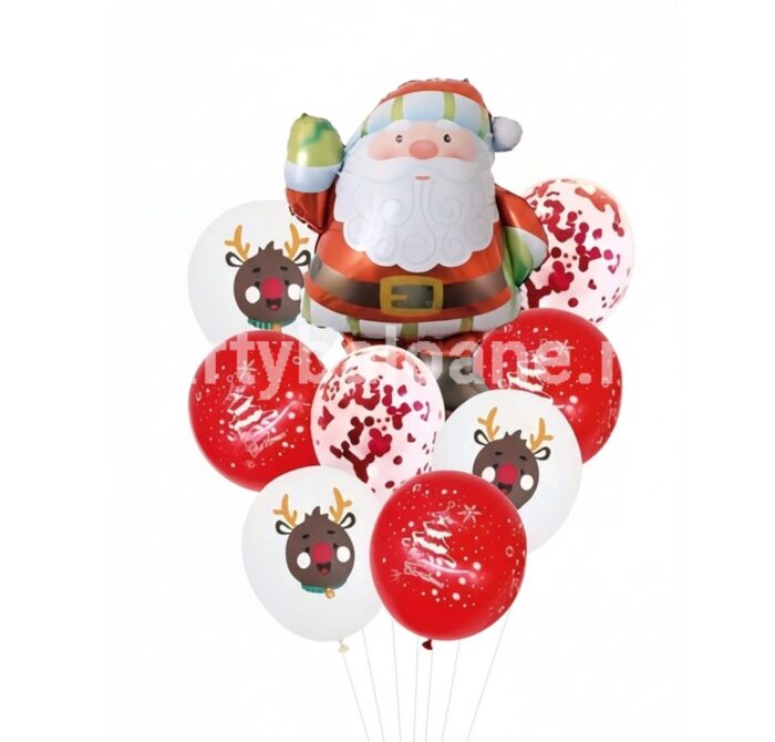 SET 9 BALOANE FOLIE MOS CRACIUN