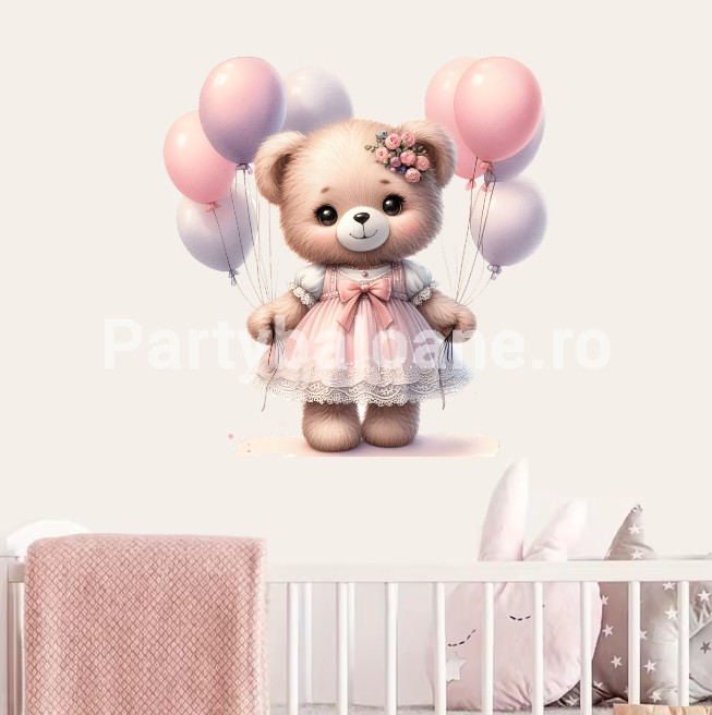 STICKER DECORATIV PENTRU PERETE - URS CU BALOANE COD 476B