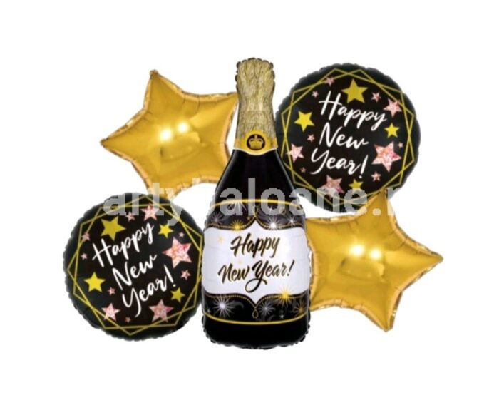 Set 5 baloane tematica Happy New Year M2