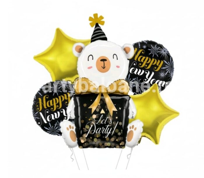 Set 5 baloane tematica Happy New Year M3