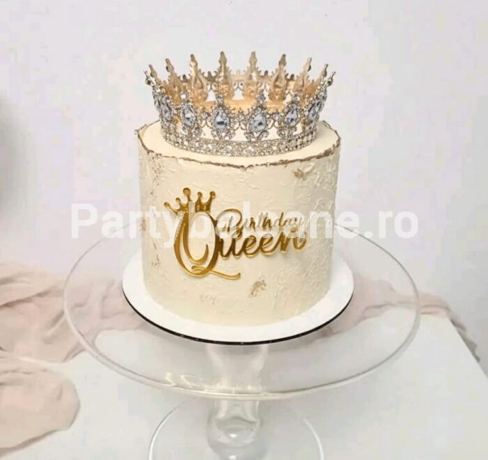 TOPPER PENTRU TORT BIRTHDAY QUEEN - AURIU