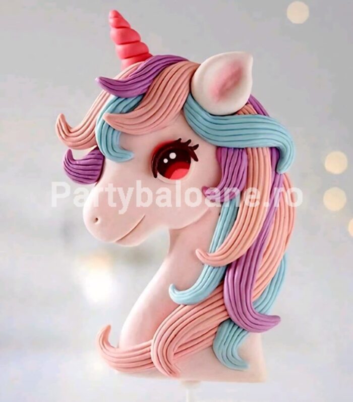 TOPPER PENTRU TORT - FIGURINA UNICORN 3D