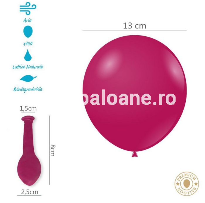 100 BALOANE FUCSIA STANDARD 13 CM ROCCA