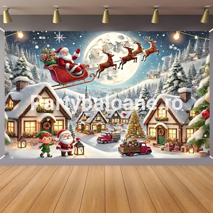 BACKGROUND TEXTIL PENTRU ARANJAMENT ARCADA - MOS CRACIUN COD 603B