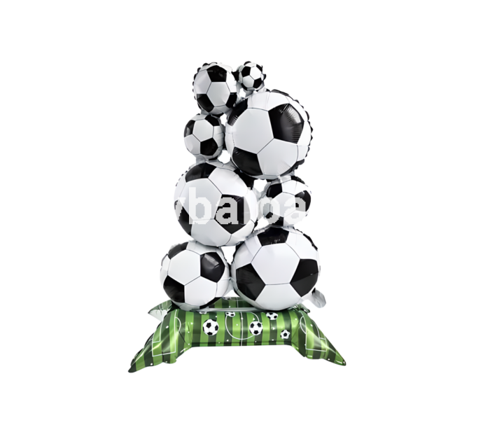 Balon Folie Mingi de Fotbal pe Suport (Tip Airwalker) – Aranjament Gigant 98x56 cm