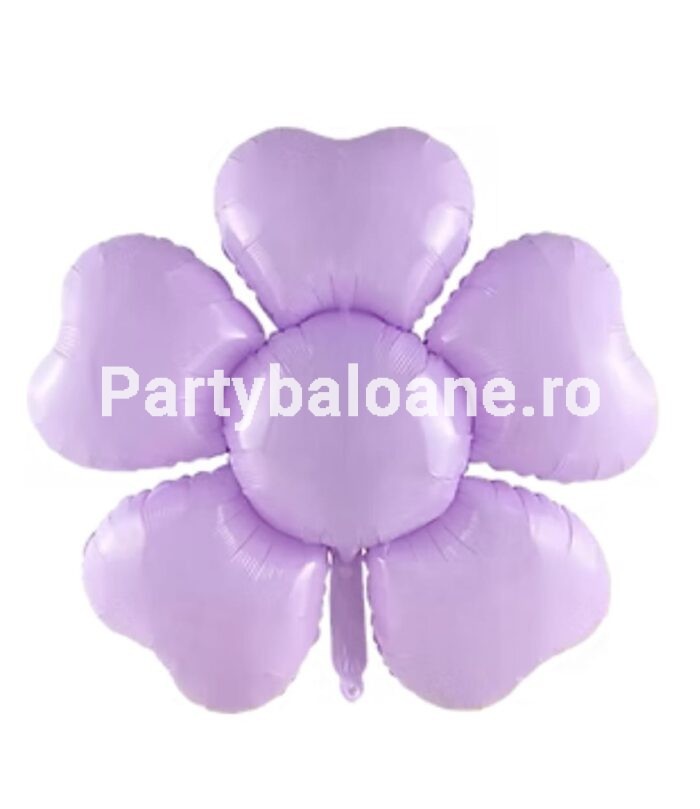 Balon din Folie în Formă de Margaretă Mov – Dimensiune Gigant 98x94 cm