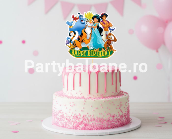 PRINTESA JASMIN SI ALADDIN- TOPPER PENTRU TORT HAPPY BIRTHDAY