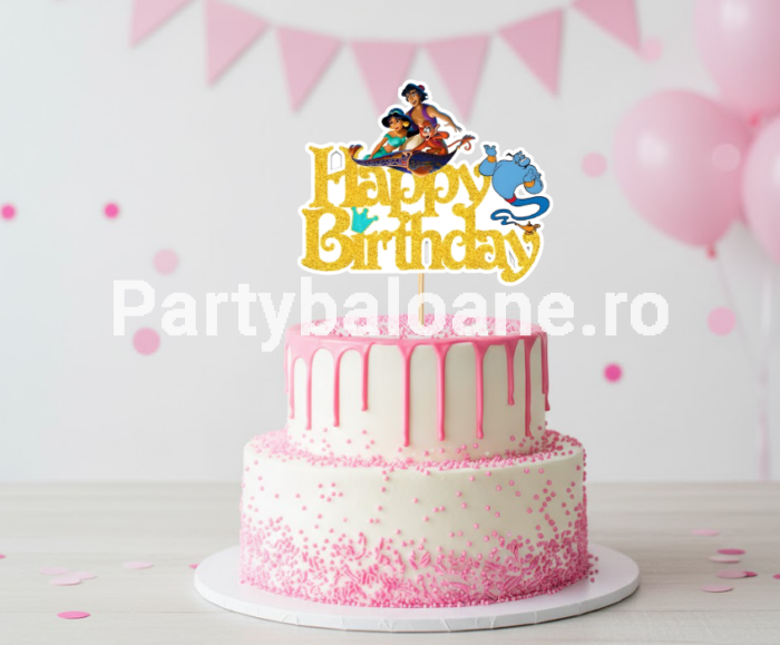 PRINTESA JASMIN - TOPPER PENTRU TORT HAPPY BIRTHDAY