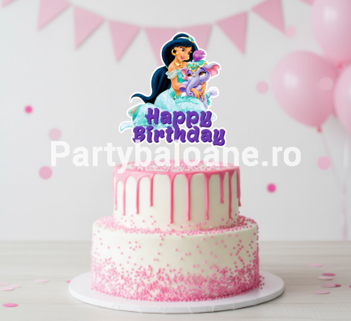 PRINTESA JASMIN - TOPPER TORT HAPPY BIRTHDAY