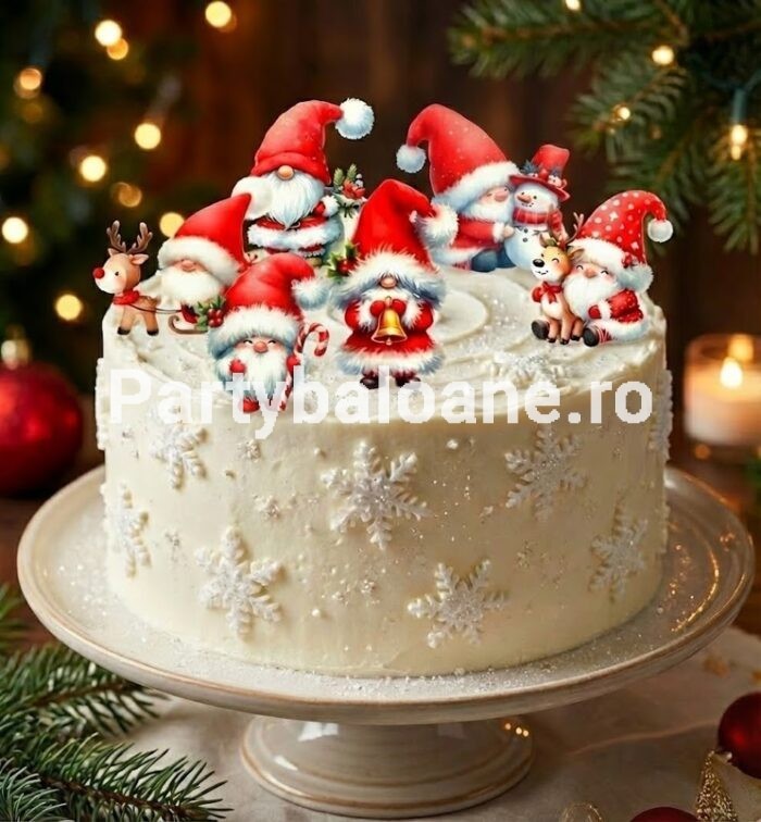 SET 6 TOPPERE PENTRU TORT TEMATICA CRACIUN - GNOMI