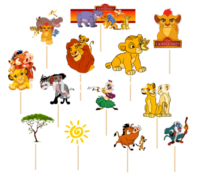 SET TOPPERE PENTRU TORT – SIMBA , REGELE LEU - 13 BUCATI