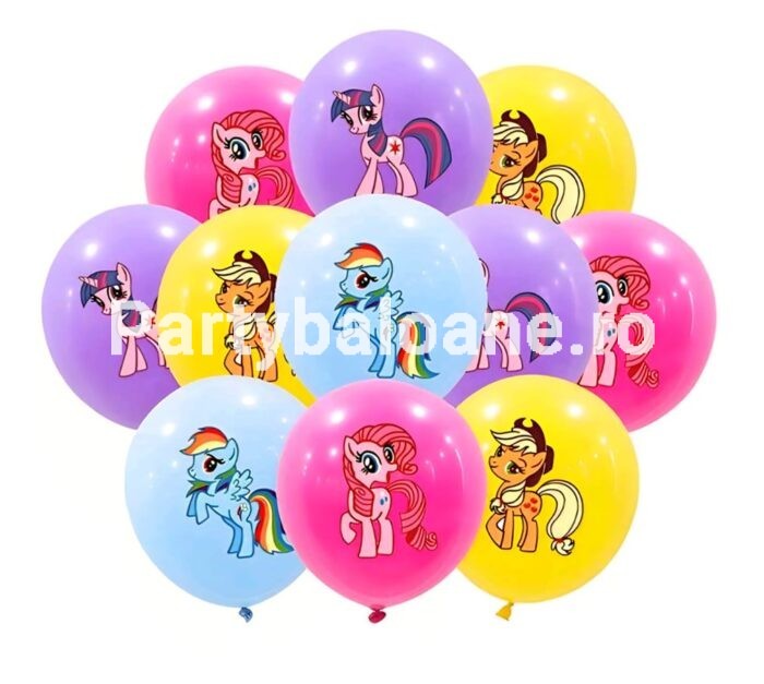 Set 12 Baloane Latex My Little Pony (Micii Ponei) – 30 cm, Multicolor, pentru Heliu sau Aer