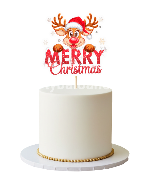 TOPPER PENTRU TORT MERRY CHRISTMAS CU REN