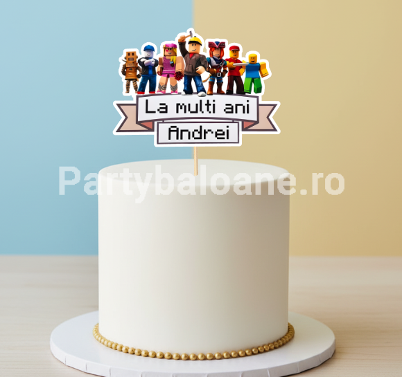 TOPPER ROBLOX PERSONALIZAT CU NUME PENTRU TORT