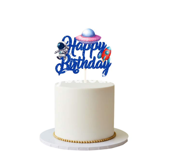 Topper Tort Spațiu Astronaut – Happy Birthday