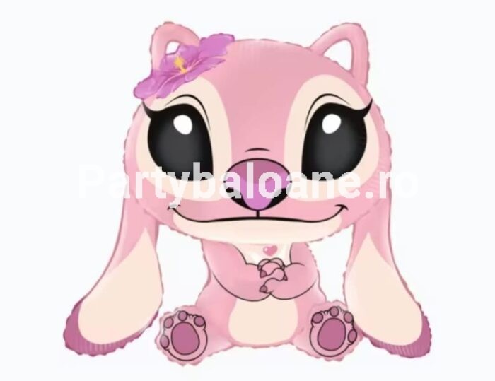 Balon Folie Angel Lilo & Stitch Balon folie figurina personaj Angel roz din Lilo si Stitch, dimensiune mare 82x78 cm