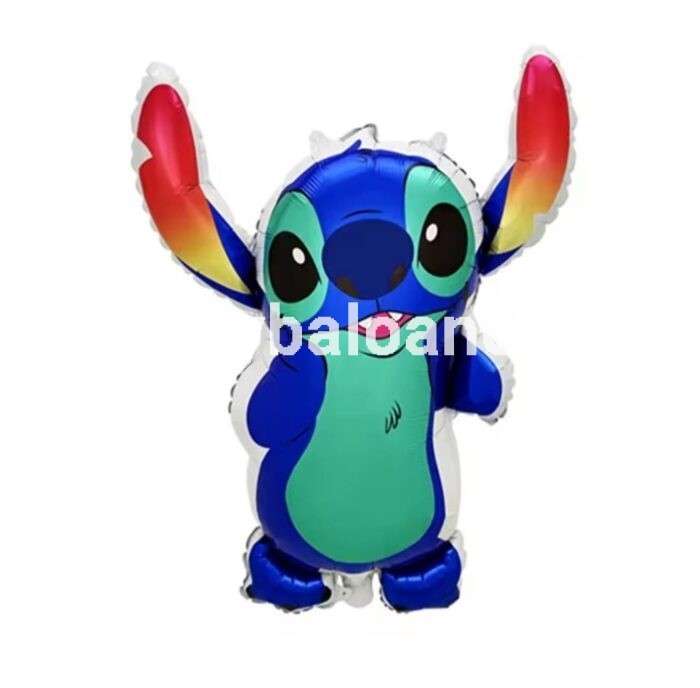 Balon Folie Stitch Lilo & Stitch – Figurină Mare 73cm Balon folie figurina personaj Stitch albastru, cu bratele ridicate, dimensiune mare 73x66 cm