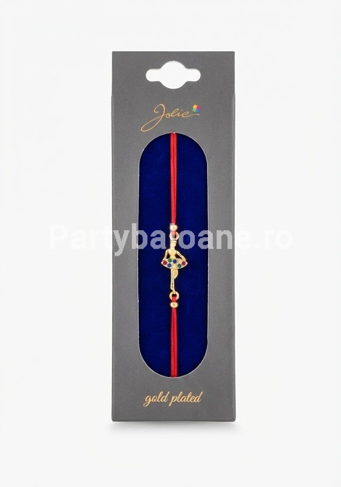 Bratara Martisor Balerina Placata cu Aur 24K si Strasuri – Cadou Premium