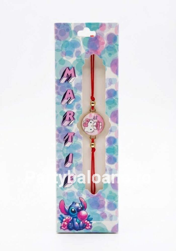 Brățară Mărțișor Hello Kitty – Cadou Adorabil de 1 Martie pentru Fetițe – Șnur Reglabil Model 2