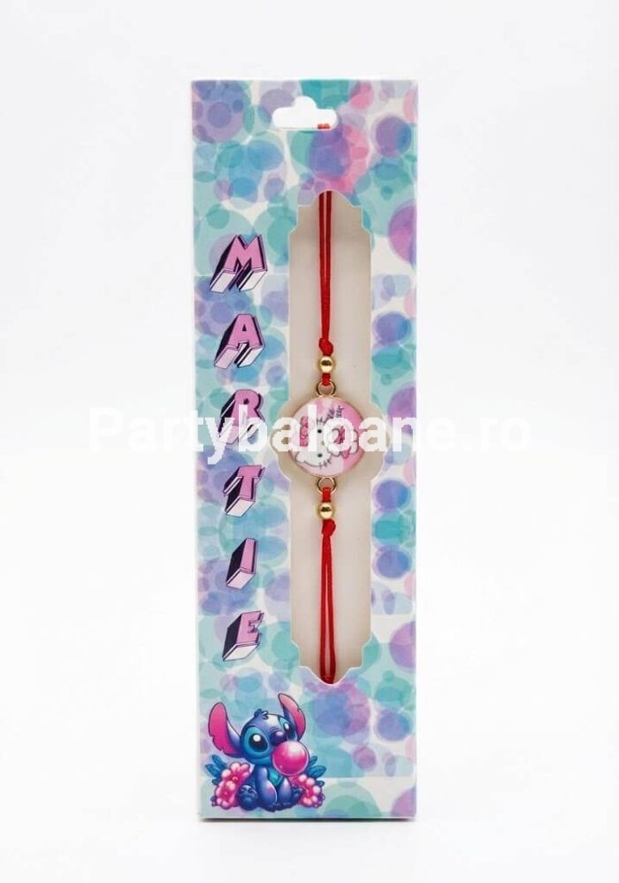 Brățară Mărțișor Hello Kitty – Cadou Adorabil de 1 Martie pentru Fetițe – Șnur Reglabil Model 2