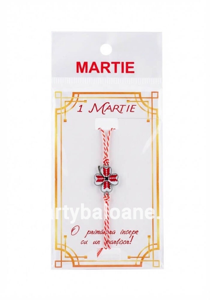 Brățară Mărțișor Tradițională Reglabilă cu Șnur Împletit Alb-Roșu – Simbolul Autentic al Primăverii-Model 6