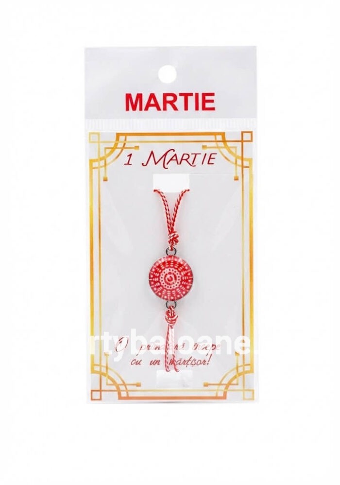 Brățară Mărțișor Tradițională Reglabilă cu Șnur Împletit Alb-Roșu – Simbolul Autentic al Primăverii-Model 8