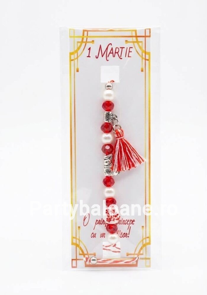 Brățară Mărțișor Tradițională Reglabilă cu Șnur Împletit Alb-Roșu – Simbolul Autentic al Primăverii-Model 9